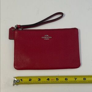 Coach Cherry Red Leather Wristlet READ DESCRIPTION!!!